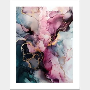 Pink Waves - Abstract Alcohol Ink Art Posters and Art